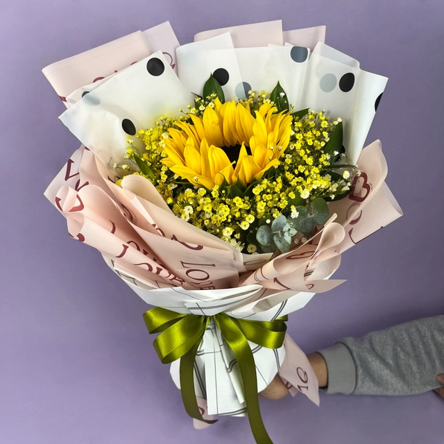 Flores Amarillas Girasol con Baby