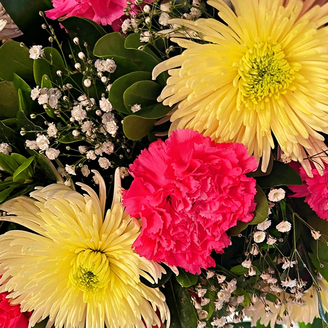 Corona Funeraria con Clavel y Stargacer