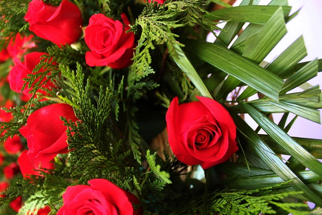 Corona Funeraria Rosa Roja