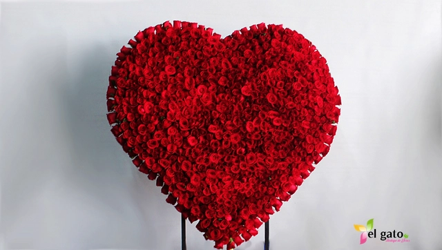 Corazón Gigante de 700 Rosas Rojas